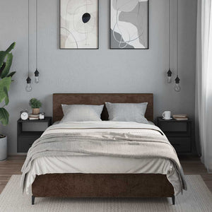 Comodini a Muro 2 pz-Set di 2 Tavolino da notte Nero 40x31x39,5 cm 670632