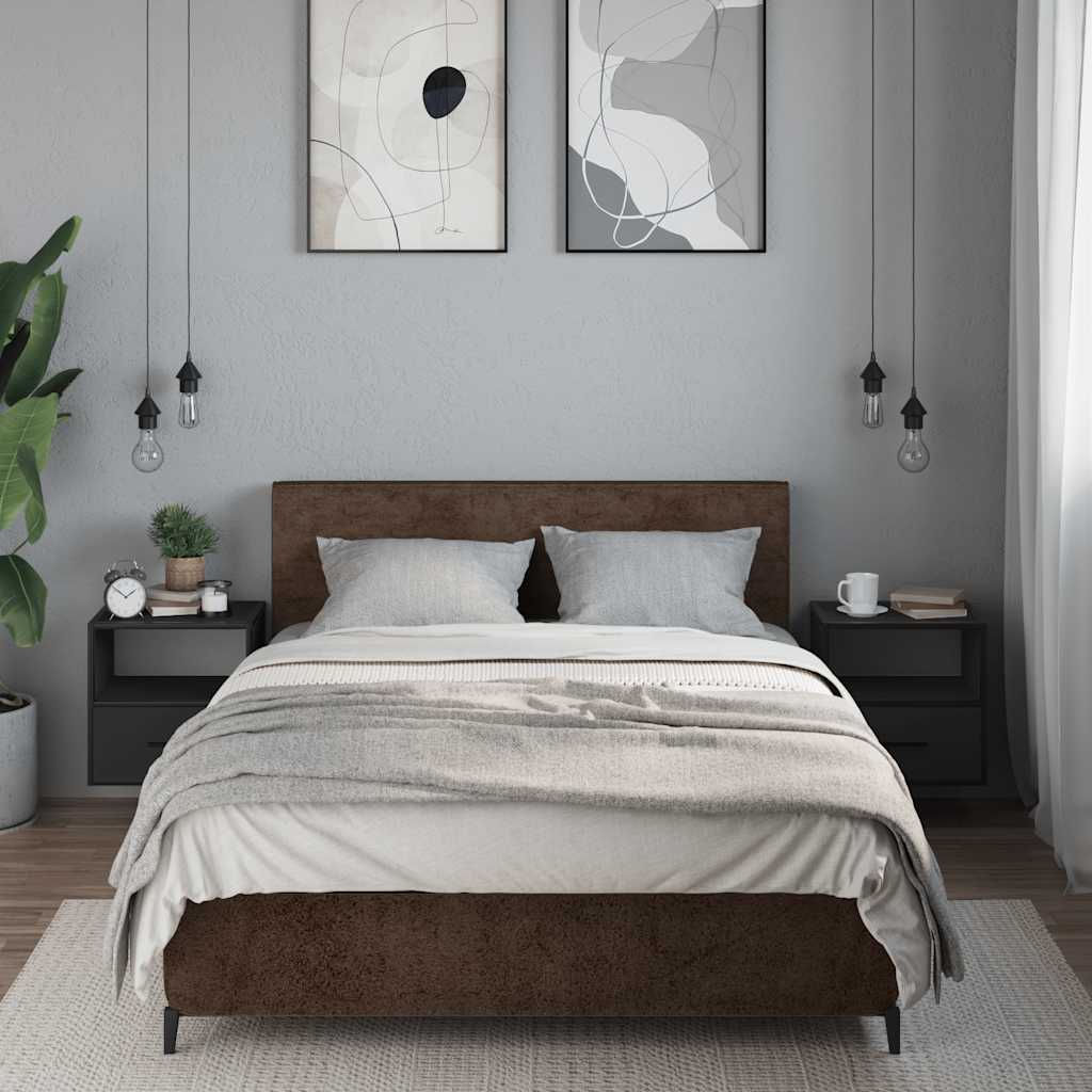 vidaXL Comodini a Muro 2 pz Nero 40x31x39,5 cm