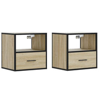 Comodini a Muro 2 pz-Set di 2 Tavolino da notte Rovere Sonoma 40x31x39,5 cm 332441