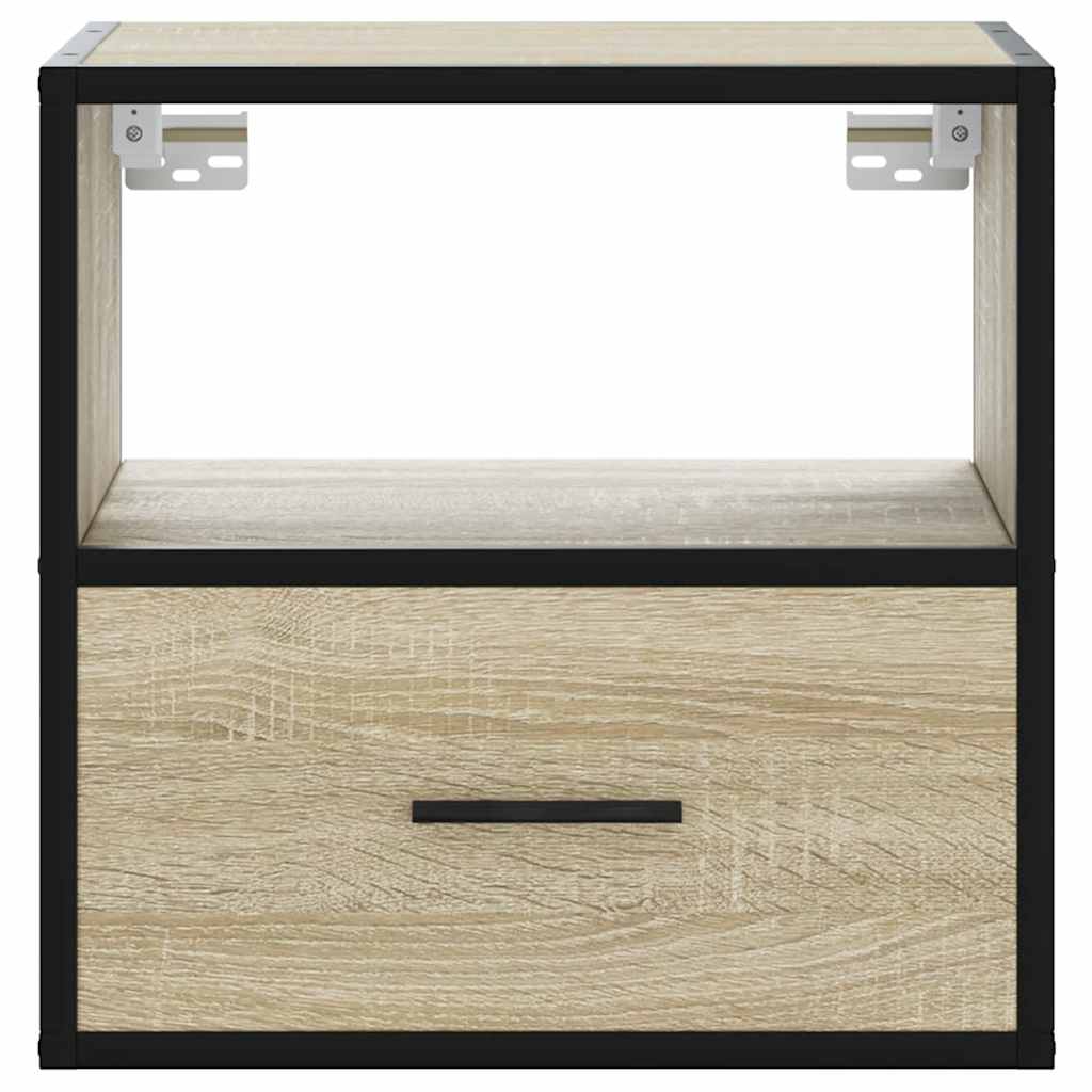 vidaXL Comodini a Muro 2 pz Rovere Sonoma 40x31x39,5 cm