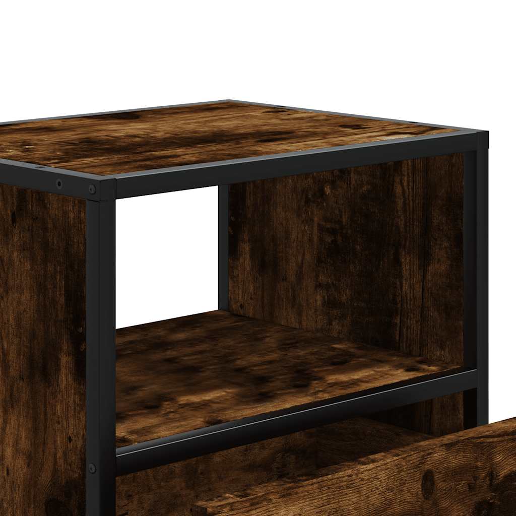 Comodino a Muro-Tavolino da notte sospeso Rovere Fumo 40x31x39,5 cm 561198