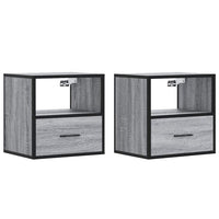 vidaXL Comodini a Muro 2 pz Grigio Sonoma 40x31x39,5 cm