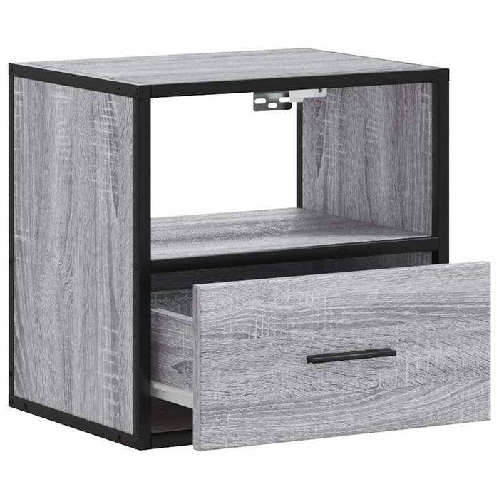 vidaXL Comodini a Muro 2 pz Grigio Sonoma 40x31x39,5 cm