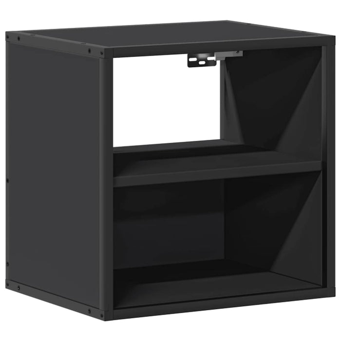 Comodini a Muro 2 pz Nero 40x31x39,5 cm