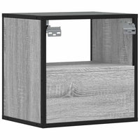 Comodini a Muro 2 pz Grigio Sonoma 40x31x39,5 cm