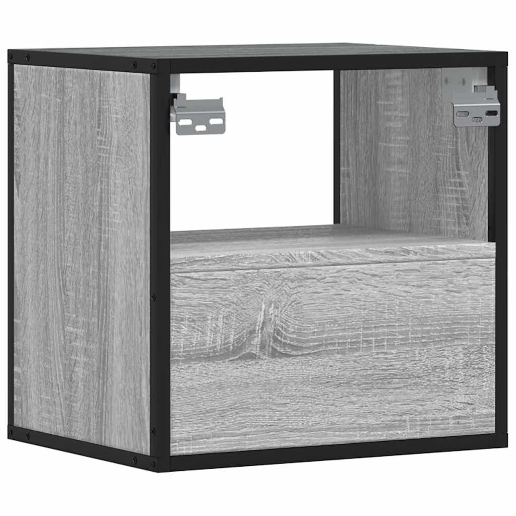 Comodini a Muro 2 pz-Set di 2 Tavolino da notte Grigio Sonoma 40x31x39,5 cm 351325