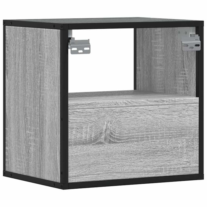 Comodini a Muro 2 pz-Set di 2 Tavolino da notte Grigio Sonoma 40x31x39,5 cm 351325