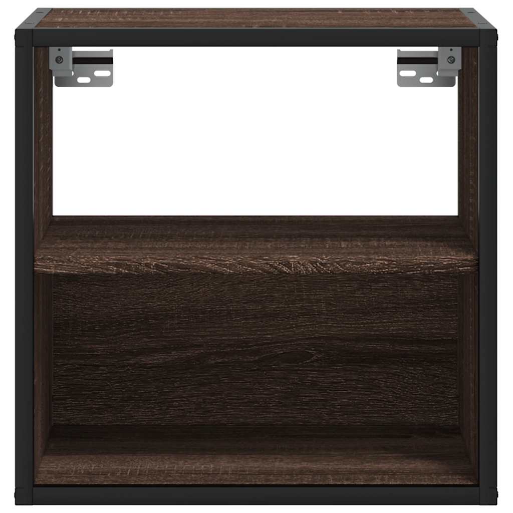 Comodino a Muro-Tavolino da notte sospeso Rovere Marrone 40x31x39,5 cm 649348