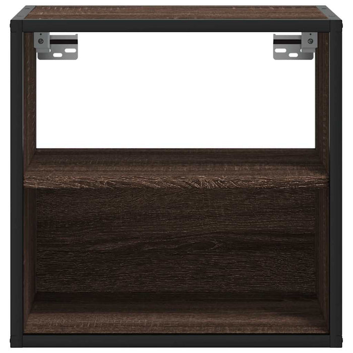Comodino a Muro-Tavolino da notte sospeso Rovere Marrone 40x31x39,5 cm 649348