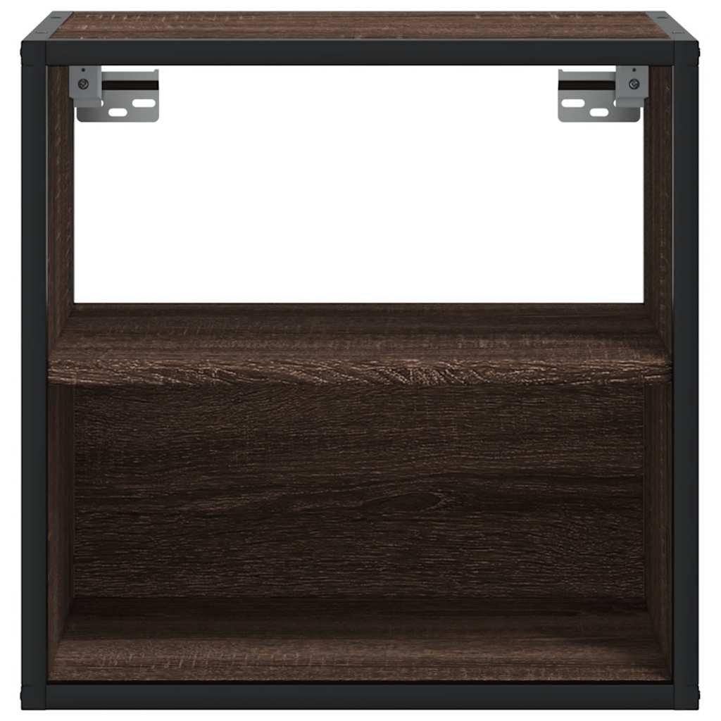 Comodini a Muro 2 pz-Set di 2 Tavolino da notte Rovere Marrone 40x31x39,5 cm 613635
