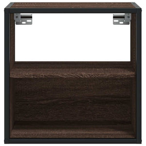 Comodini a Muro 2 pz-Set di 2 Tavolino da notte Rovere Marrone 40x31x39,5 cm 613635