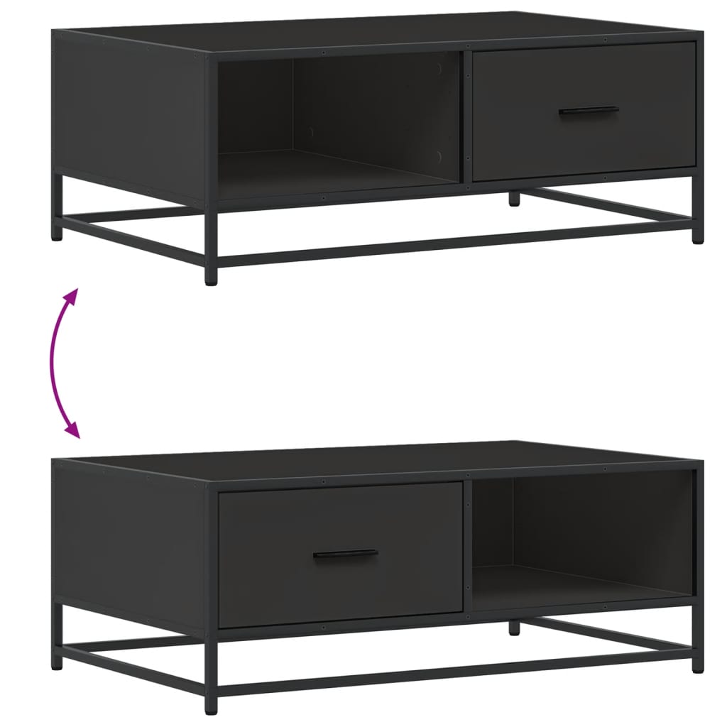 vidaXL Tavolino Salotto Nero 90x57x35 cm in Truciolato e Metallo