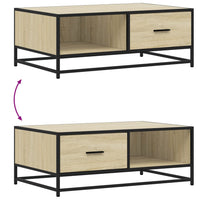 vidaXL Tavolino Rovere Sonoma 90x57x35 cm Legno Multistrato e Metallo