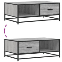 vidaXL Tavolino Grigio Sonoma 90x57x35 cm Legno Multistrato e Metallo