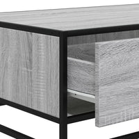 Tavolino Grigio Sonoma 90x57x35 cm Legno Multistrato e Metallo 848757
