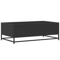 Tavolino Salotto Nero 100x57x35 cm in Truciolato e Metallo 848759