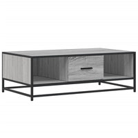 vidaXL Tavolino Grigio Sonoma 100x57x35 cm Legno Multistrato e Metallo