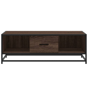 Tavolino Rovere Marrone 100x57x35 cm Legno Multistrato Metallo 848763