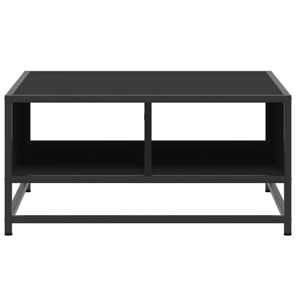 Tavolino da Salotto Nero 60,5x60,5x30cm Truciolato e Metallo 848764