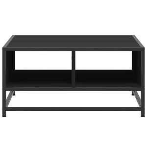 Tavolino da Salotto Nero 60,5x60,5x30cm Truciolato e Metallo 848764