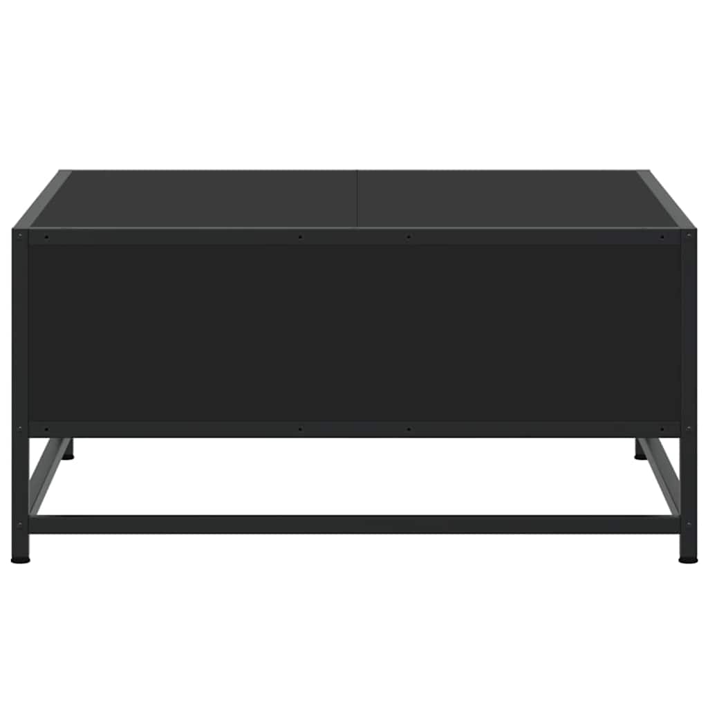 Tavolino da Salotto Nero 60,5x60,5x30cm Truciolato e Metallo 848764