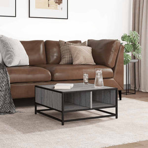 Tavolino Grigio Sonoma 60,5x60,5x30 cm in Truciolato e Metallo 848767