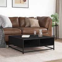 vidaXL Tavolino da Salotto Nero 80x80x30 cm in Truciolato e Metallo