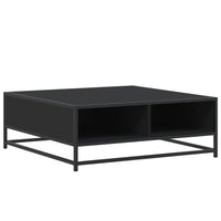vidaXL Tavolino da Salotto Nero 80x80x30 cm in Truciolato e Metallo