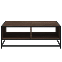 Tavolino Rovere Marrone 80x80x30 cm in Truciolato e Metallo 848773