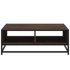 Tavolino Rovere Marrone 80x80x30 cm in Truciolato e Metallo 848773