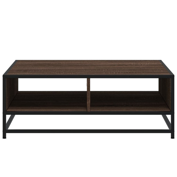 Tavolino Rovere Marrone 80x80x30 cm in Truciolato e Metallo 848773