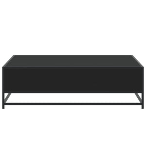 vidaXL Tavolino Nero 100x100x30 cm Legno in Truciolato e Metallo