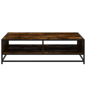 Tavolino Rovere Fumo 100x100x30 cm in Truciolato e Metallo 848776