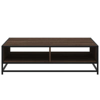 Tavolino Rovere Marrone 100x100x30 cm in Truciolato e Metallo 848778