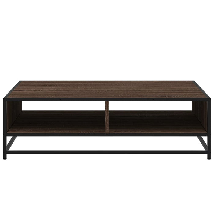 Tavolino Rovere Marrone 100x100x30 cm in Truciolato e Metallo 848778