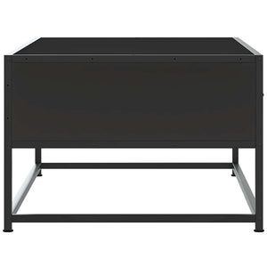 Tavolino Salotto Nero 100x50x35 cm Legno Multistrato e Metallo 848779