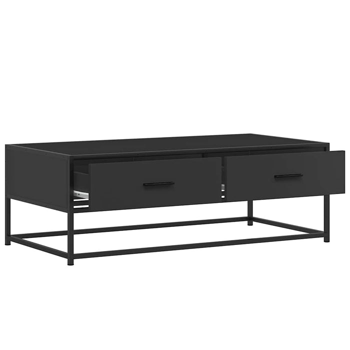 Tavolino Salotto Nero 100x50x35 cm Legno Multistrato e Metallo 848779