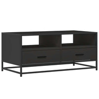 Tavolino Salotto Nero 100x50x45 cm Legno Multistrato e Metallo 848784
