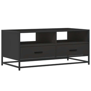 Tavolino Salotto Nero 100x50x45 cm Legno Multistrato e Metallo 848784