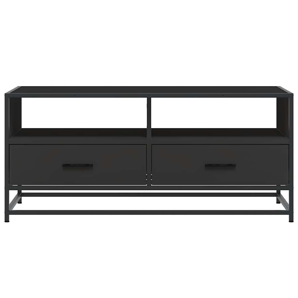 Tavolino Salotto Nero 100x50x45 cm Legno Multistrato e Metallo 848784