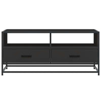 Tavolino Salotto Nero 100x50x45 cm Legno Multistrato e Metallo 848784