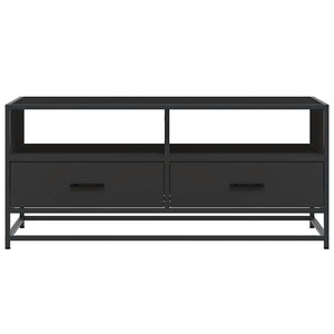 Tavolino Salotto Nero 100x50x45 cm Legno Multistrato e Metallo 848784