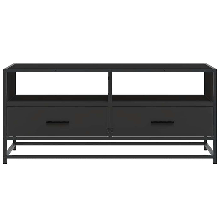 Tavolino Salotto Nero 100x50x45 cm Legno Multistrato e Metallo 848784