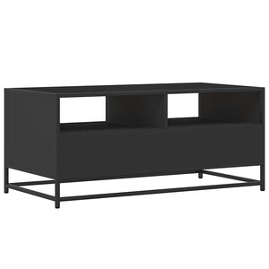 Tavolino Salotto Nero 100x50x45 cm Legno Multistrato e Metallo 848784