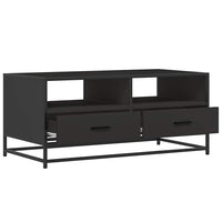 Tavolino Salotto Nero 100x50x45 cm Legno Multistrato e Metallo 848784