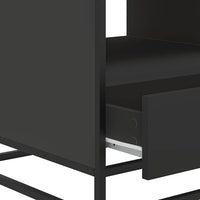 Tavolino Salotto Nero 100x50x45 cm Legno Multistrato e Metallo 848784