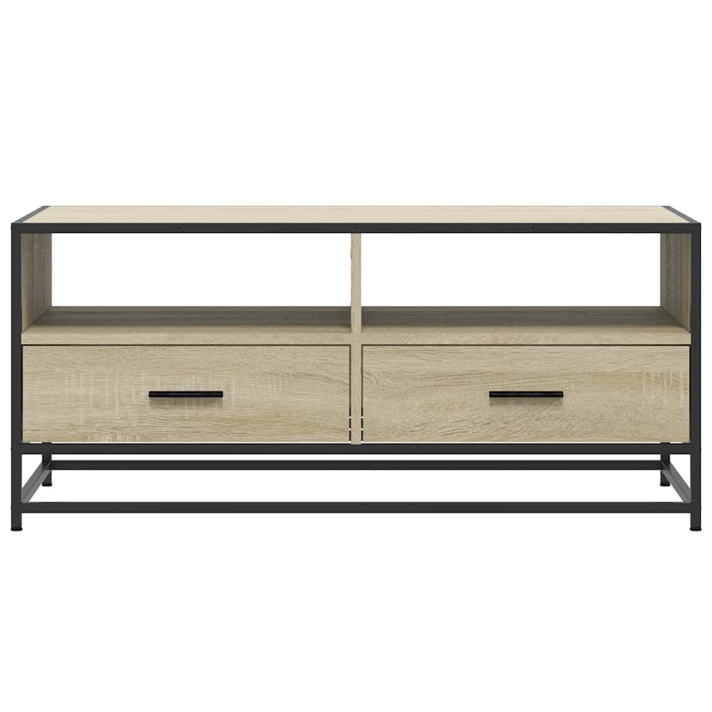 Tavolino Rovere Sonoma 100x50x45 cm Legno Multistrato e Metallo 848785