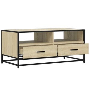 Tavolino Rovere Sonoma 100x50x45 cm Legno Multistrato e Metallo 848785