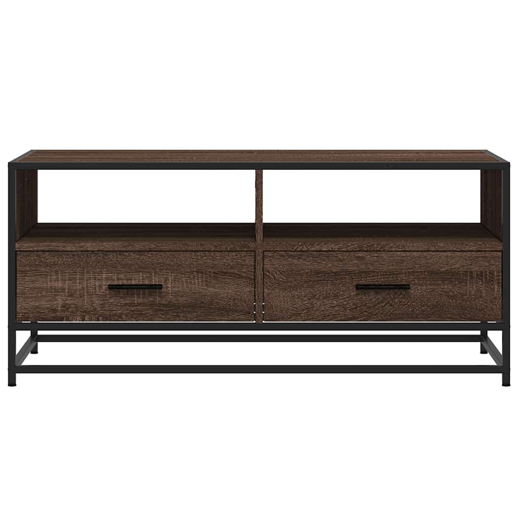 vidaXL Tavolino Rovere Marrone 100x50x45cm Legno Multistrato e Metallo