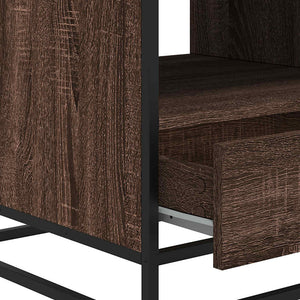 vidaXL Tavolino Rovere Marrone 100x50x45cm Legno Multistrato e Metallo